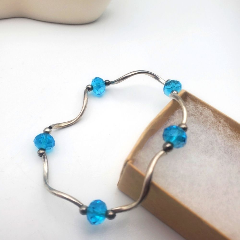 Cerulean bracelet stretch swirl bracelet‎